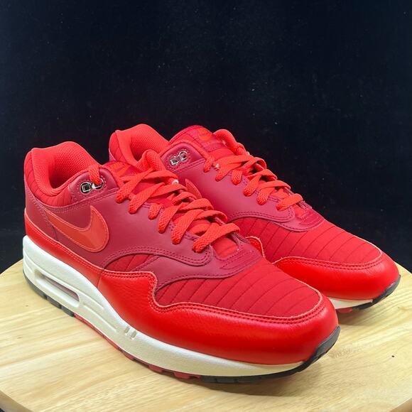 Nike Air Max 1 Men's Sz 12 Shoes HQ3607 687 Gym Red/University Red/Light Crimson - Picture 4 of 10